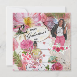 Galentine's Day Flat Greeting Card