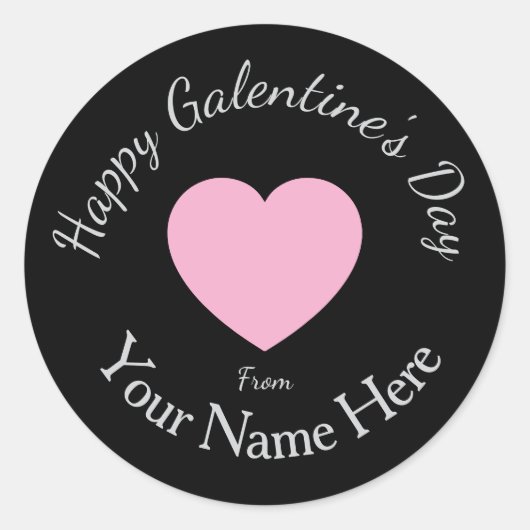 Galentines Day From Your Name Here Custom Graphics ラウンドシール (正面)