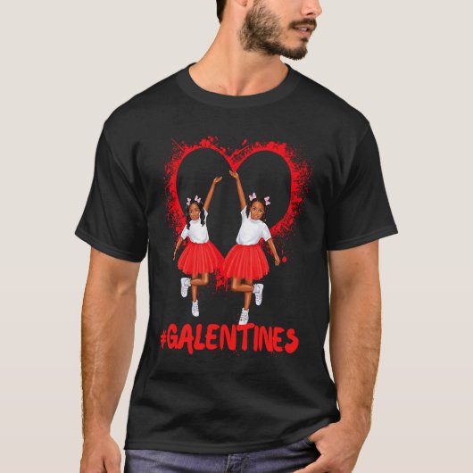 Galentines Day Fun Cute Brown Skin Girls Best Girl Tシャツ (正面)
