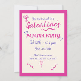 Galentine's Day Girls Pajama Party Invitation シーズンカード