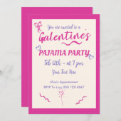 Galentine's Day Girls Pajama Party Invitation シーズンカード (正面/裏面)