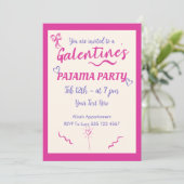 Galentine's Day Girls Pajama Party Invitation シーズンカード (スタンド正面)