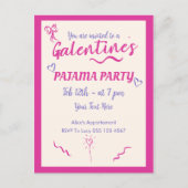 Galentine's Day Girls Pajama Party Invitation シーズンポストカード (正面)