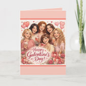 Galentine's Day Greeting Card, Six Girlfriends カード (正面)