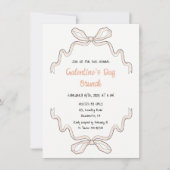 Galentine's Day hand drawn bow pink招待状 招待状 (正面)