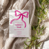 Galentine's Day hand drawn bow pink招待状 招待状