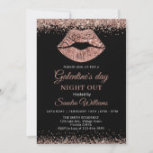 Galentine's Day Night Out Rose gold Glitter Lips (正面)