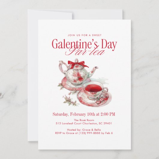 Galentine's Day Par-tea 招待状 (正面)