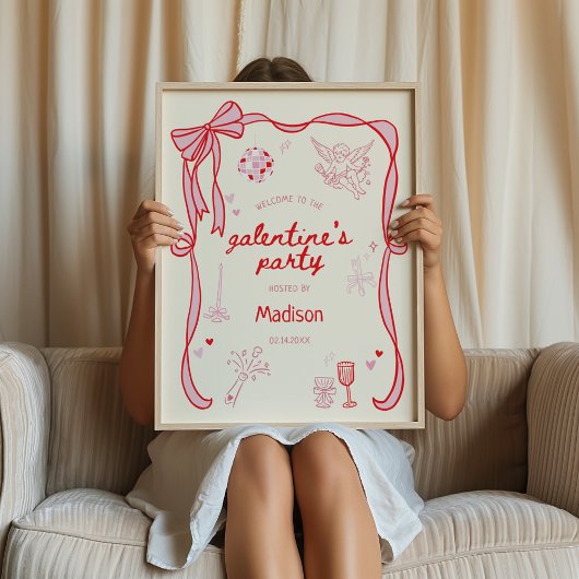 Galentine's Day Party Downloadable Welcome  ポスター