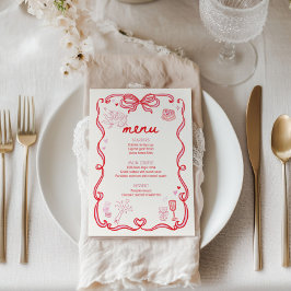 Galentine's Day Party Menu Card 招待状