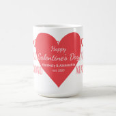 Galentine's Day Personalized Pink and Red コーヒーマグカップ (中央)