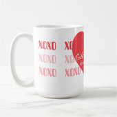 Galentine's Day Personalized Pink and Red コーヒーマグカップ (左)