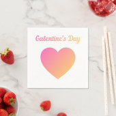 Galentines Day Pink Ombre Heart Party スタンダードカクテルナプキン (インサイチュ)