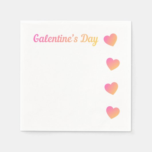 Galentines Day Pink Ombre Party スタンダードカクテルナプキン (正面)