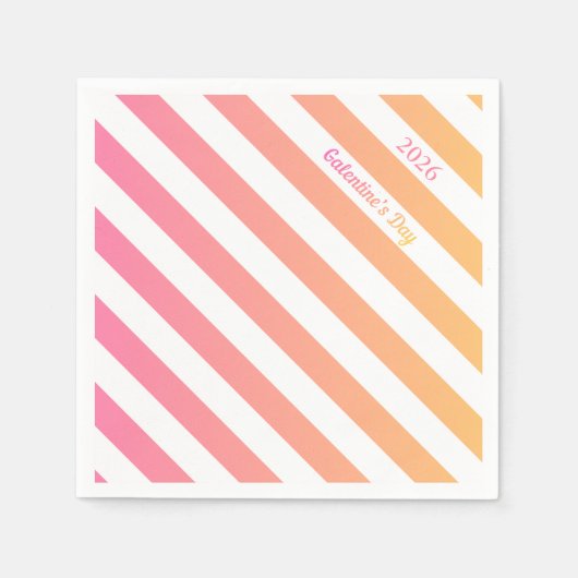 Galentines Day Pink Ombre Party Customize スタンダードカクテルナプキン (正面)