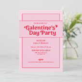 Galentine's Day Red Pink Party Trendy Cool 招待状 (スタンド正面)