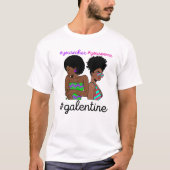 Galentines Day Single Valentines Melanin Queen Bla Tシャツ (正面)
