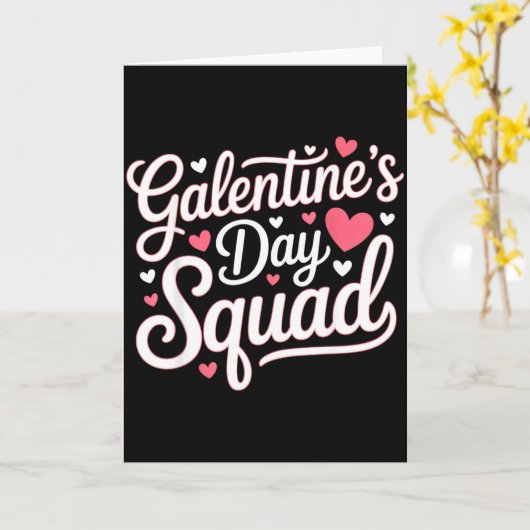 Galentines Day Squad For Friends Festive Ladies Va カード (黄色い花)