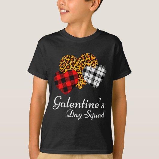 Galentines Day Squad Valentines Hearts Love Leopar Tシャツ (正面)