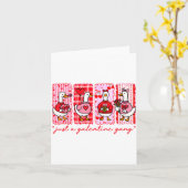 Galentines Day Women Galentines Gang Goose Valenti カード (黄色い花)