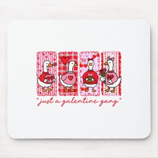Galentines Day Women Galentines Gang Goose Valenti マウスパッド (正面)