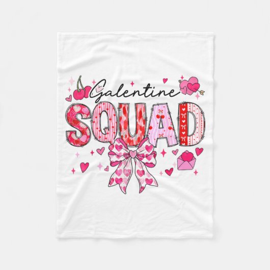 Galentines Day Women Galentines Squad Funny Valent フリースブランケット (正面)