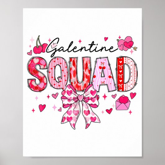 Galentines Day Women Galentines Squad Funny Valent ポスター (正面)