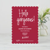 Galentine's Day xoxo Redこんにちはゴージャスカスタム! 招待状 (スタンド正面)