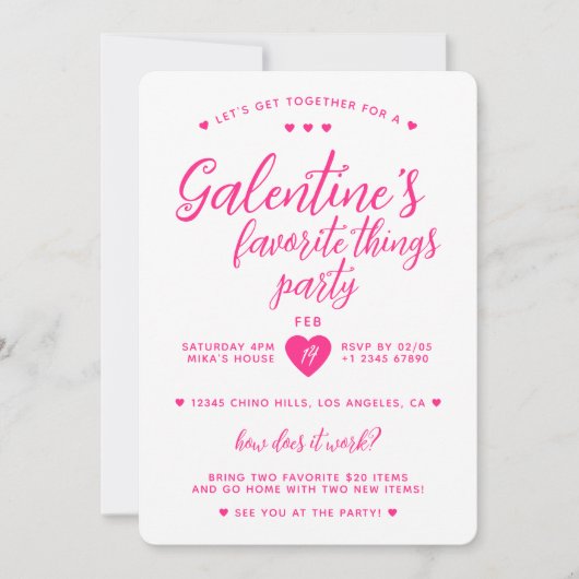 Galentine's Favorite Things Party 招待状 (正面)