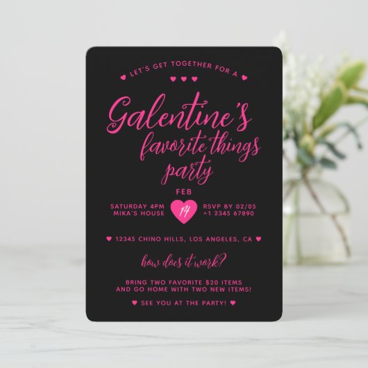 Galentine's Favorite Things Valentine's Party 招待状 (スタンド正面)