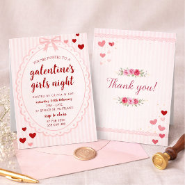 Galentine's Girls Night Invitation Template 招待状