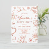 Galentine's Girl's Night Valentine's Day Party 招待状 (スタンド正面)
