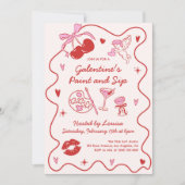 Galentines Paint and Sip Girls Valentines Party 招待状 (正面)