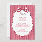 Galentine's Party Cherry Bow Frame Menu Card 招待状 (正面)