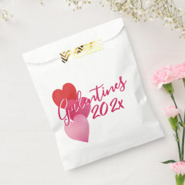 Galentines Party Favor Bag with 3 Hearts フェイバーバッグ