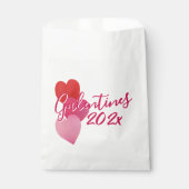 Galentines Party Favor Bag with 3 Hearts フェイバーバッグ (正面)