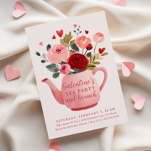 Galentine's Tea Party & Brunch Valentine's 招待状