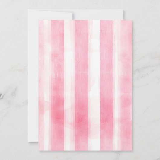 Galentin's Day Night Out Coquette Pink Stripe Cute 招待状 (裏面)