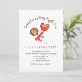 Galentin's Day Night Out Red Heart Cute Lolipop 招待状 (スタンド正面)