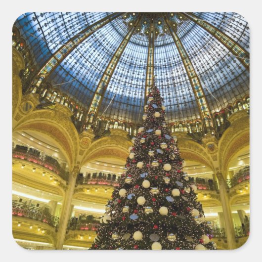 Galeries La Fayette at Christmas,パリ,フランス スクエアシール (正面)