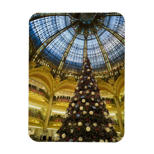 Galeries La Fayette at Christmas，パリ，フランス マグネット (縦)