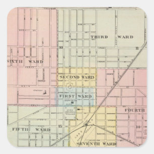 Galesburg都市の地図、およびMonmouthおよびAledo スクエアシール