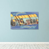 Galesburg，イリノイ – ラージレターのシーン キャンバスプリント (インサイチュ (ウッドフロア))