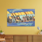 Galesburg，イリノイ – ラージレターのシーン キャンバスプリント (インサイチュ (リビング))