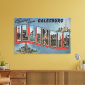 Galesburg,イリノイ – ラージレターシーン2 キャンバスプリント (インサイチュ (リビング))