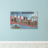 Galesburg,イリノイ – ラージレターシーン2 キャンバスプリント (インサイチュ (ウッドフロア))