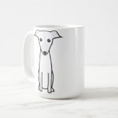 Galgo Español犬の漫画 コーヒーマグカップ (正面左)