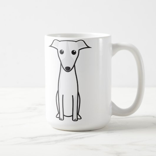 Galgo Español犬の漫画 コーヒーマグカップ (右)