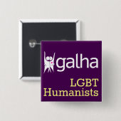Galha LGBTのヒューマニストの正方形のバッジ 缶バッジ (正面&裏面)