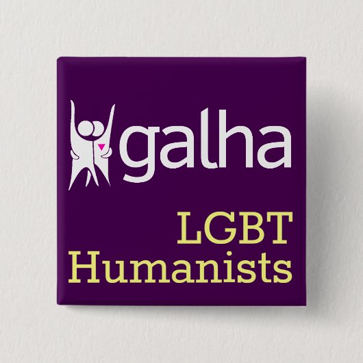 Galha LGBTのヒューマニストの正方形のバッジ 缶バッジ (正面)